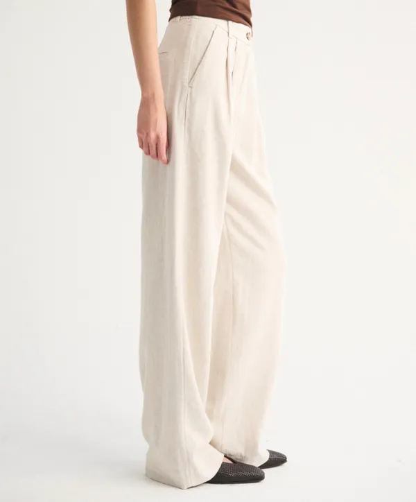 Abercrombie Sloane Linen Blend Tailored Wide Leg Pant - Image 3