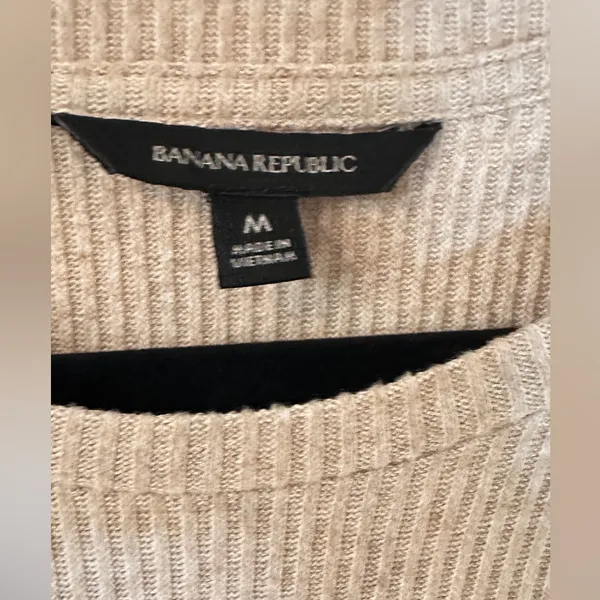 Banana Republic Taupe Long Sleeve Dress, Size Medium - Image 3