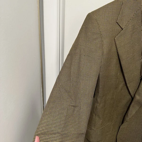 Lubiam Blazer Sports Coat Jacket Men's 50R Wool/Silk Plaid‎ Made In Italy - Image 14