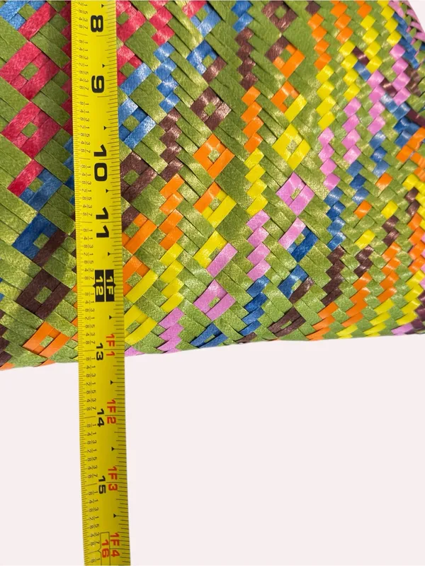 Large Colorful Mexican Woven Straw Tote Bag Market Beach Boho Handmade - Image 9