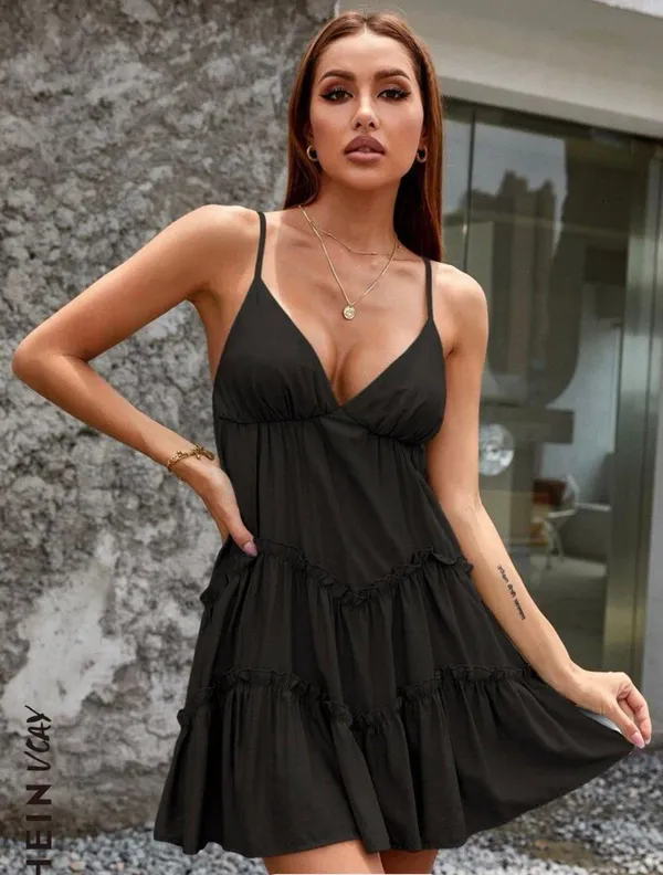 SheIn Black Summer Dress - Image 2