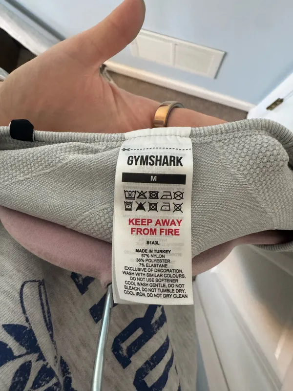 Gymshark Flex Sports Long Sleeve Crop Top Light Grey Marl - Image 8
