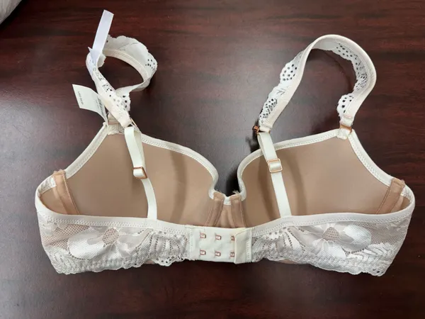 NWT Aerie Real Power Balconette Lightly Lined Lace Bra Size 34C in Soft Muslin - Image 2