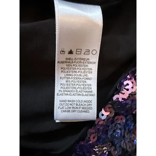 Dress The Population Amiya Purple & Silver Sequin Mini Dress XL - Image 8