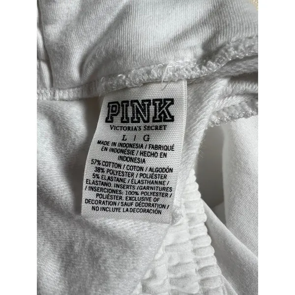 Victoria's Secret PINK White Everyday Lounge Casual Jogger Rainbow Logo Size M - Image 5