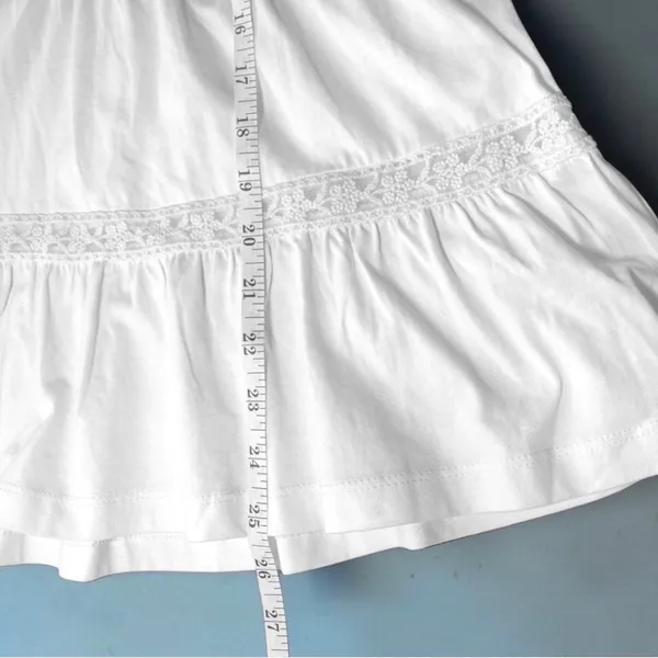 ASOS White Lace Trim Tiered Peplum Oversized Top Size 6 #cottagecore - Image 7