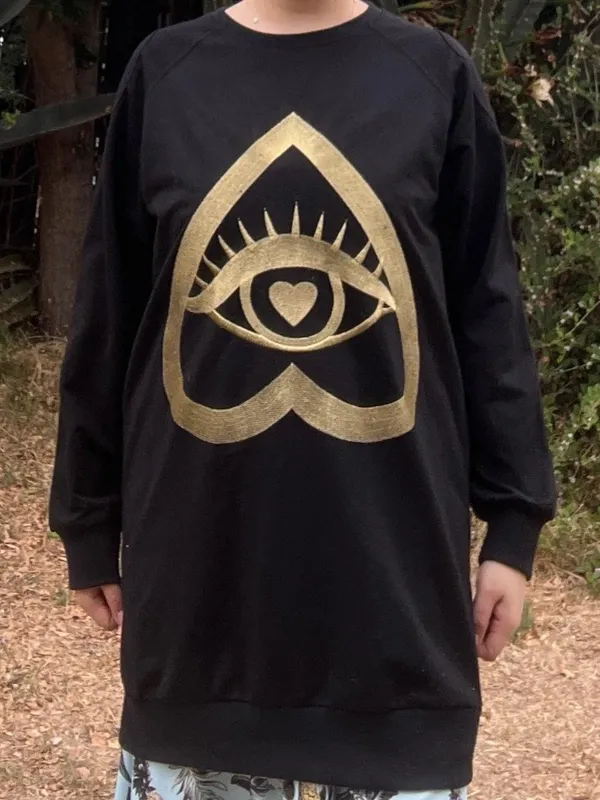 Kerold Black all seeing eye oversized sweatshirt. Gold Size M - Image 2