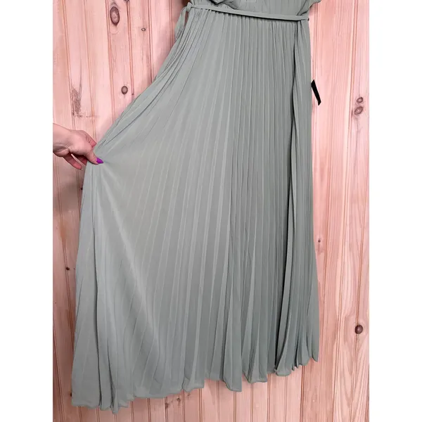 NWT Lulus Hera Sage Pleated Floral Applique Maxi Dress Bridesmaid Gala Size L - Image 8