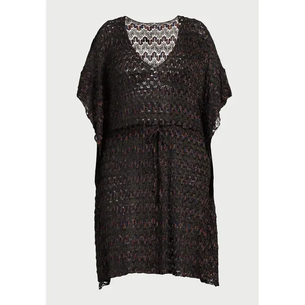 Time and Tru Womens Coverup Black Size XL Crochet Kaftan Short Sleeve V-Neck - Image 6