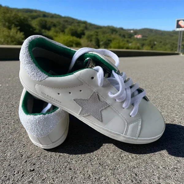 Vintage Havana Green and White Sneakers - Image 2