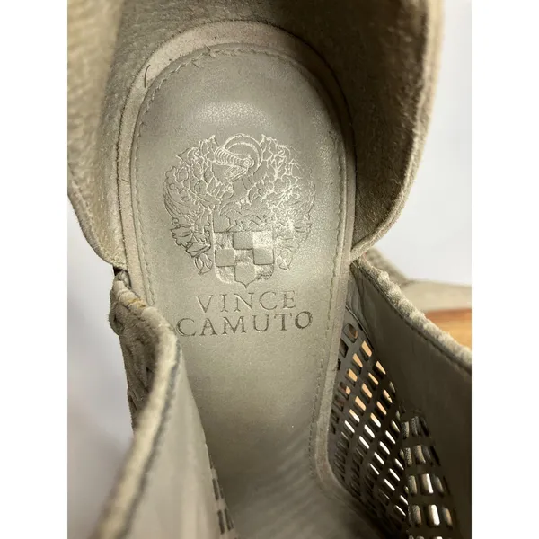 Vince Camuto fritzey gray laser cut peep toe heels women's‎ size 8.5 business - Image 7