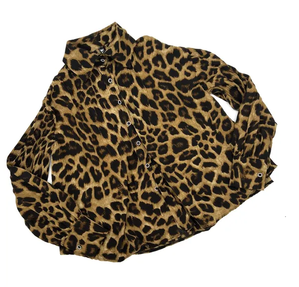 Two Pieces Leopard Set Animal Print Loose High Waisted Pants Flare Loose shirt trousers - Image 7