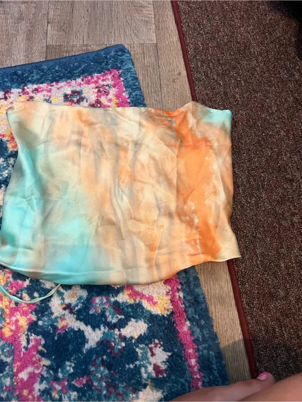 12th tribe satin tie dye top size small - Image 4