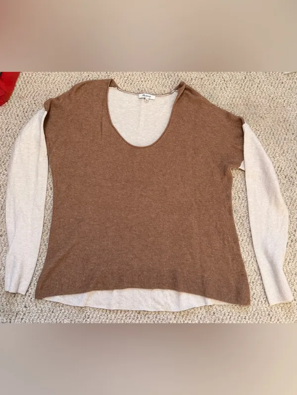 Madewell Merino Alpaca Colorblock Sweater‎ L - Image 2
