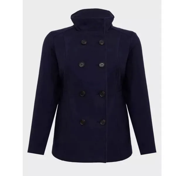 Torrid Navy Blue‎ Double Breasted Pea Coat Pockets Size 1X - Image 5