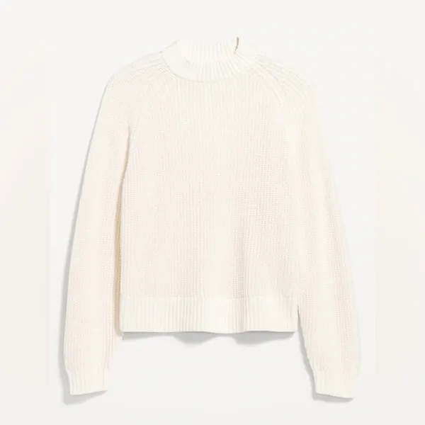 Old‎ Navy Women's Size Medium Shaker-Stitch Sweater Crewneck Creme De La Creme - Image 2
