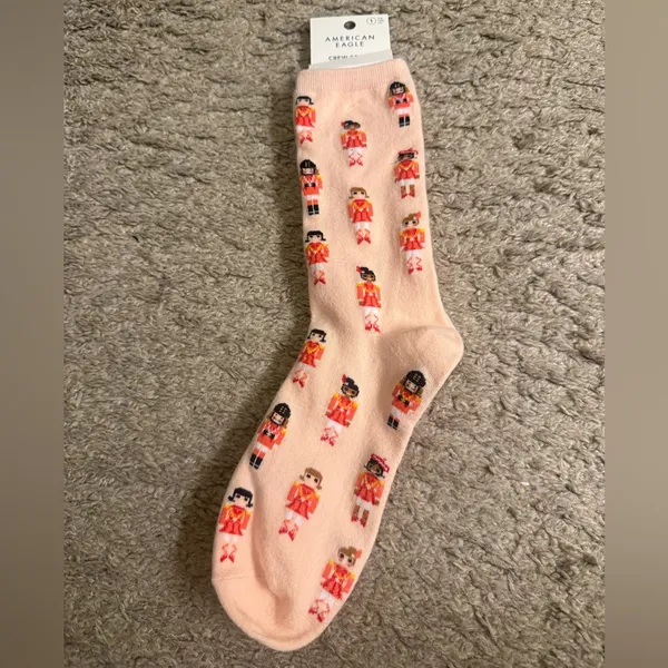 Aerie American Eagle AE Red Pink Christmas Graphic Women’s Crew Socks Set - Image 8