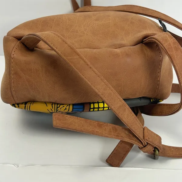 Cotton On‎ Harry Potter Hogwarts Crest Brown Faux Leather Mini Backpack Bag - Image 9