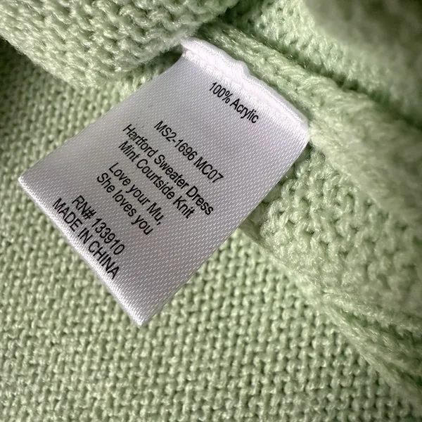 Show Me Your MuMu Hartford Sweater Dress Mint Green Pink Trim Oversized XXL - Image 8