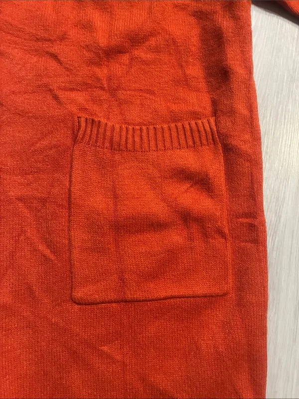 Pretty Garden Open-Front Women's Cardigan‎ Sweater in Rust Orange - Image 4