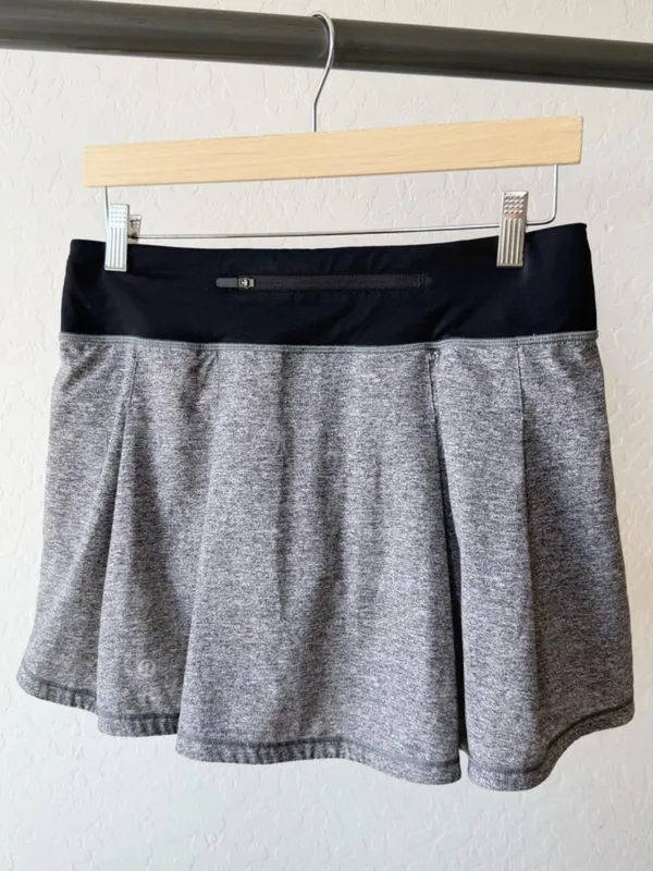 Lululemon Pace Rival Skirt Skort Grey Black - Image 4