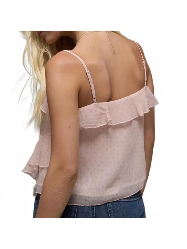 AE Ruffle Cami Tank Top American Eagle NWT Light Pink Medium - Image 8