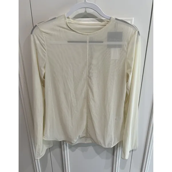 Uniqlo Mame Kurogouchi‎ Sheer Crew Neck Long Sleeve T-Shirt Cream Size XL New - Image 2
