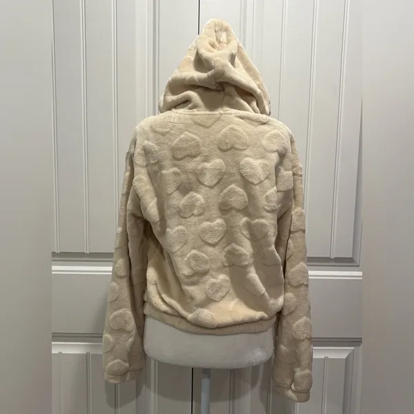Angel Cult Women’s Cream Hoodie With Hearts Size S - Image 2