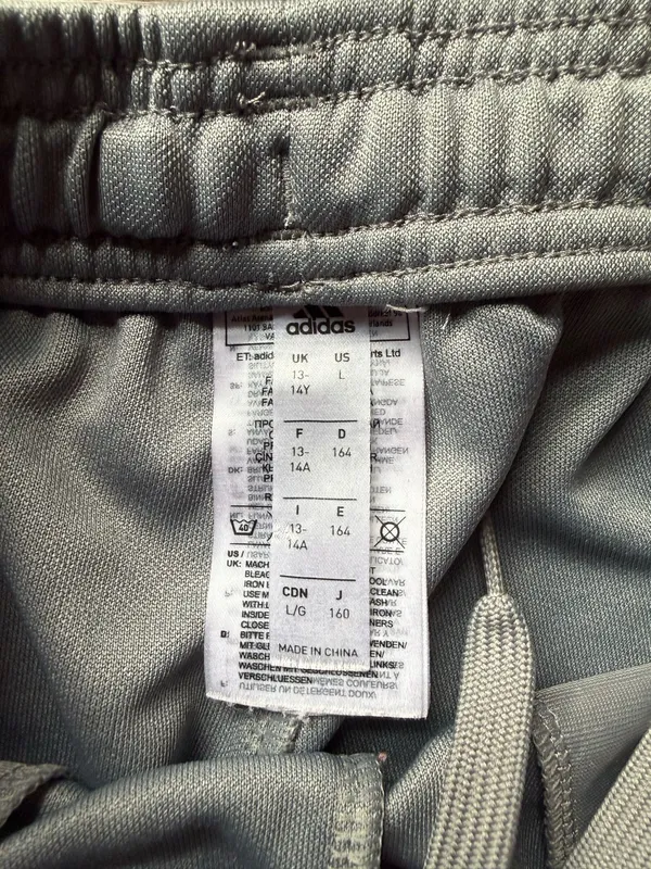 Kids Grey Adidas Track Pant  - Image 3