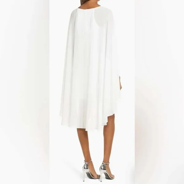 One33 Social White Sequin Cape Minidress Size 10 Bridal Cocktail Sheath - Image 6