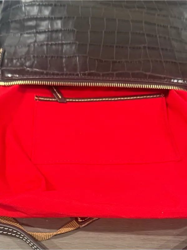 Dooney Bourke Oakdale Crossbody Bag Purse Crocodile Embossed Leather EUC - Image 11