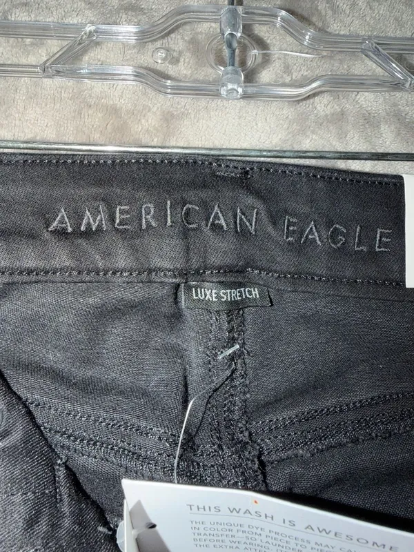 American Eagle Super Hi-Rise X4 Jegging Size 0 Black Ripped Jeans - Image 11