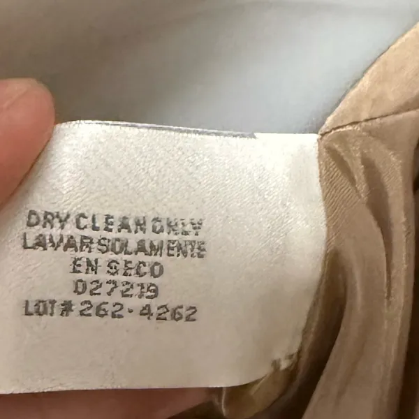 Covington Tan Mid Length 100% Wool Trench Coat Size Large - Image 5