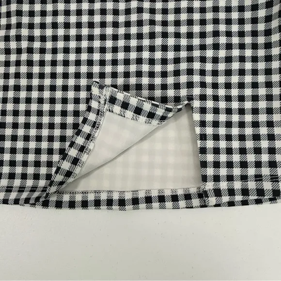 Princess Polly‎ Black and White Gingham Slit Skirt Size 6 NWT - Image 4