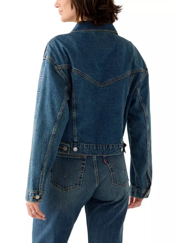 NEW Levi’s Shrunken '90s Bling Solargenic Cropped Trucker Jacket - Size XL - Image 3