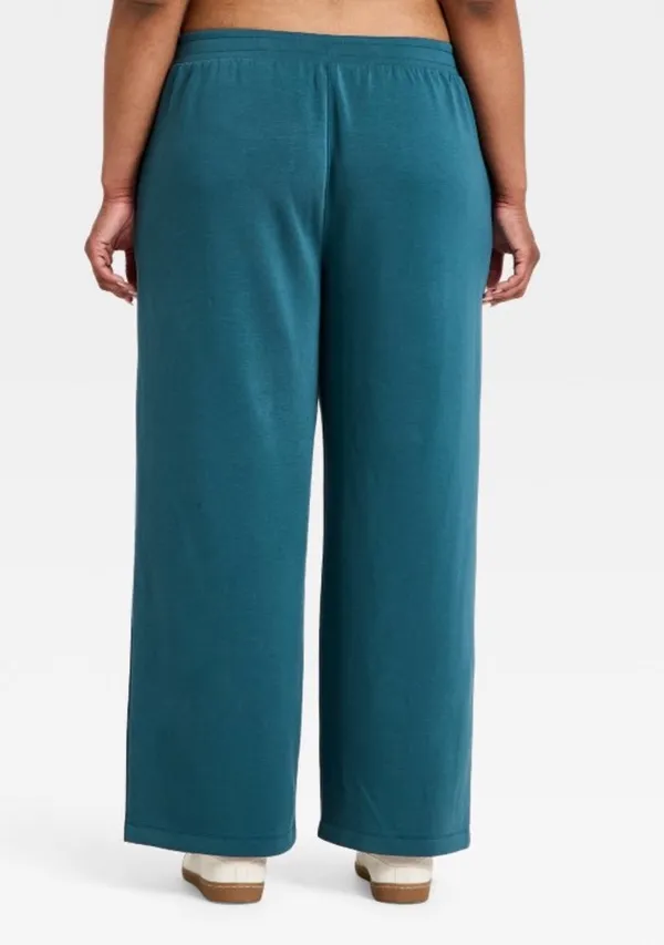All In Motion Women's Airy Sleek Ribbed Wide Leg Sweatpants - Image 3