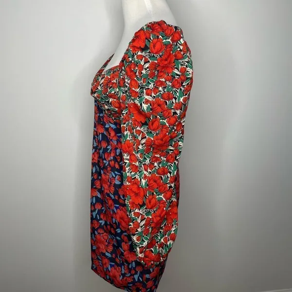 Nasty Gal- Red, Green, Black Steal the Show Floral Mini Dress - Image 4