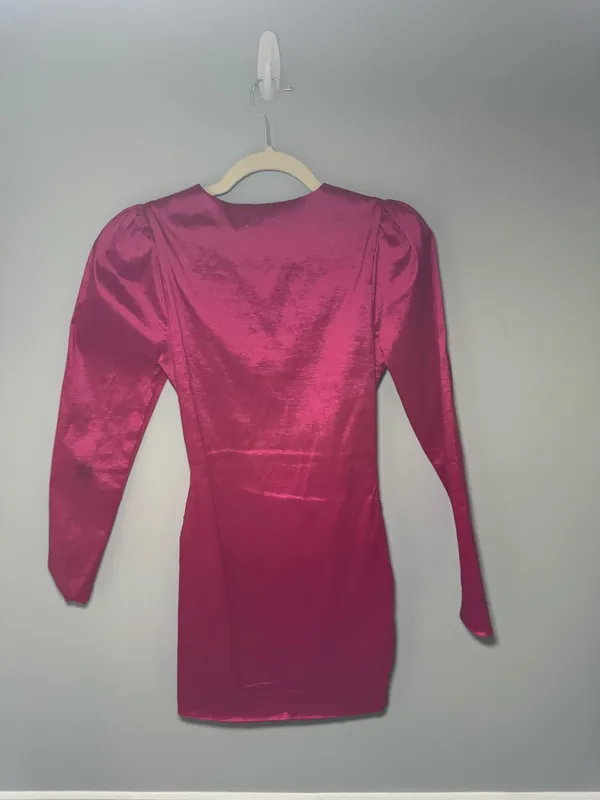 NBD Jess Dress in Hot pink satin lined buckled embellished cocktail dress. - Image 6