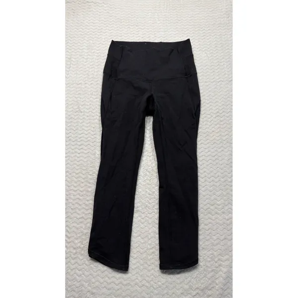 Lululemon Black High Rise Perforated Crop Leggings Size 6 Yoga Running - Image 2