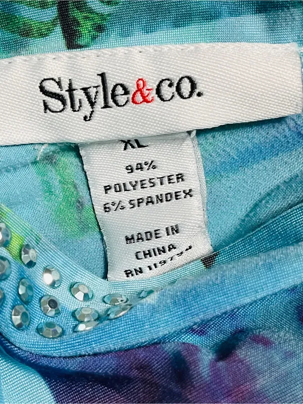 Style & Co. Y2K Vintage Boho Embellished Empire Waist Midi Dress XL Liquid Knit - Image 16