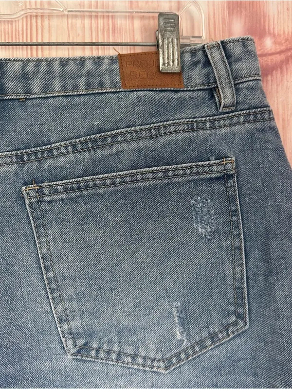 Project Rebel Denim Blue Lightwash High Rise Frayed Hem Jean Shorts Size 11 - Image 7