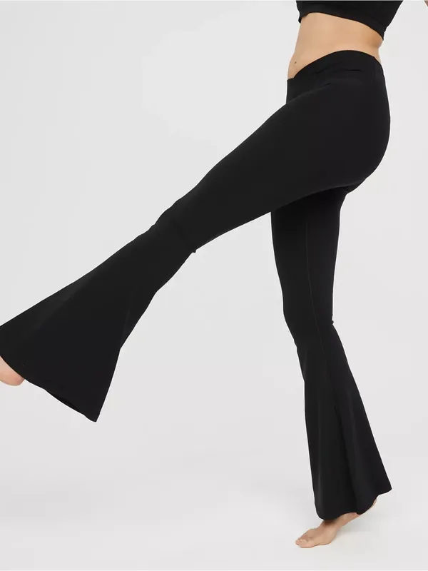 Aerie Offline Real Me High Waisted Crossover Super Flare Legging Black - Image 4