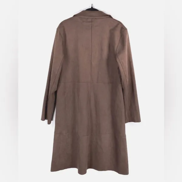 NWT House of Harlow 1960 Faux Suede Coat Trench Duster Medium - Image 2