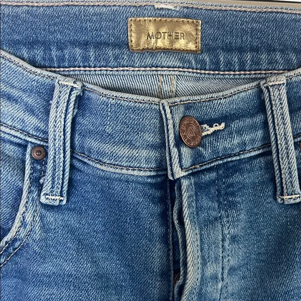 MOTHER The Tripper Ankle Fray Straight Leg Distressed Button Fly‎ Sz 27 - Image 6