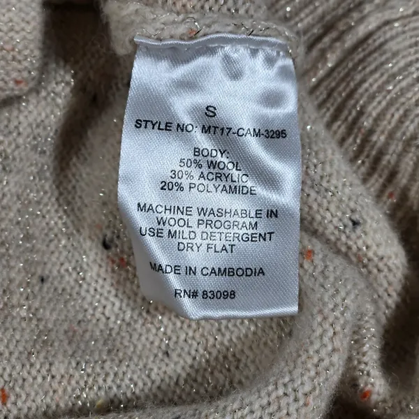 Cavalini Sweater‎ Collection Knit Cardigan Speckled Wool Blend Button Front S - Image 5