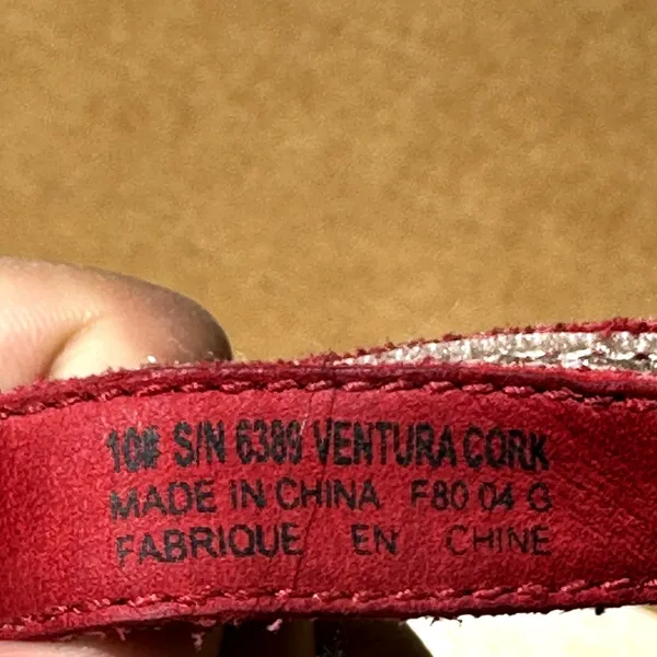 Teva Ventura Cork Sandals 6389 Strap Leather Flat Slip On Waterproof Red Size 10 - Image 5
