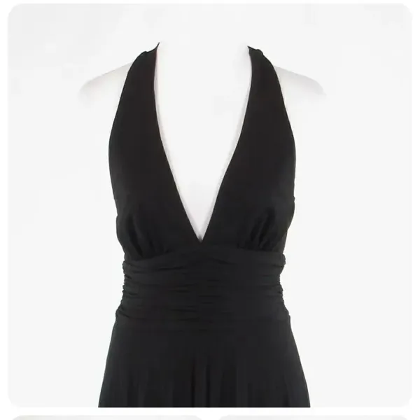 Black CACHE goth stretch halter neck bubble dress size 2 - Image 2