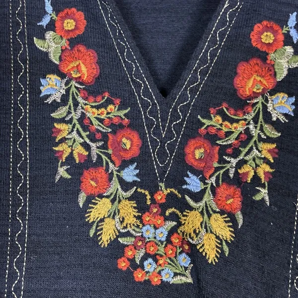 Anthropologie THML Womens Dress Sz S Embroidered Floral Boho Bell‎ Sleeves - Image 3