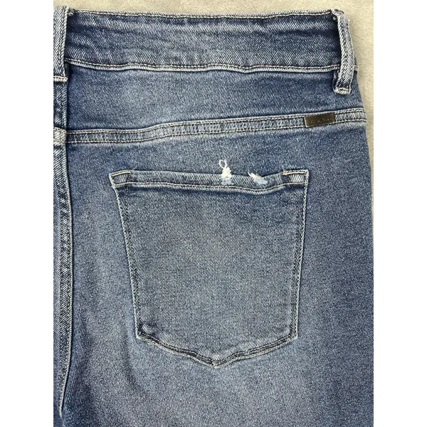 Kancan Maurices High Rise Distressed Raw Hem Straight Leg Denim‎ Blue Jean Sz 16 - Image 3