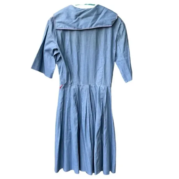 Countrywise Macshore Classics vintage Midcentury dress in chambray blue. Size 11 - Image 3